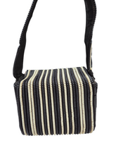 Load image into Gallery viewer, 1940s Black and White Telephone Cord Box Bag
