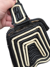Load image into Gallery viewer, 1940s Black and White Telephone Cord Box Bag

