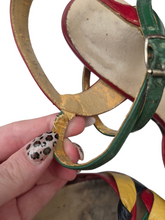 Load image into Gallery viewer, 1940s Rare Multicoloured Strappy Sandals
