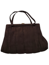 Load image into Gallery viewer, 1940s Brown Corde Soft Bag With Gold Tone Clasp
