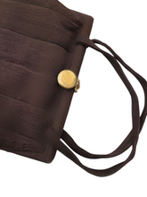Load image into Gallery viewer, 1940s Brown Corde Soft Bag With Gold Tone Clasp

