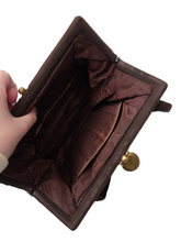 Load image into Gallery viewer, 1940s Brown Corde Soft Bag With Gold Tone Clasp
