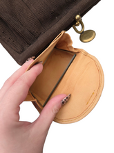 Load image into Gallery viewer, 1940s Brown Corde Soft Bag With Gold Tone Clasp
