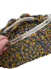 Load image into Gallery viewer, 1940s RARE Multi Crochet Bag With Lucite Handle
