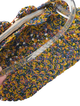 Load image into Gallery viewer, 1940s RARE Multi Crochet Bag With Lucite Handle
