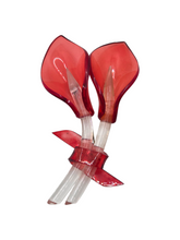Load image into Gallery viewer, 1940s Large Red and Clear Lucite Lily Brooch
