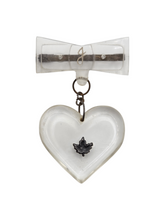 Load image into Gallery viewer, 1940s World War Two Canadian J Lucite Heart Brooch

