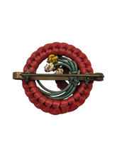 Load image into Gallery viewer, 1940s Red Make Do and Mend Wirework Brooch
