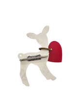 Load image into Gallery viewer, 1940s Be My Valentine Celluloid Deer Brooch
