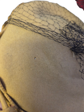 Load image into Gallery viewer, Late 1940s Yellow Felt Tilt Hat With Netting
