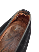 Load image into Gallery viewer, 1940s Black Suede Apron Front Lace Up Shoes
