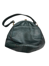 Load image into Gallery viewer, 1940s Dark Green Leather Bag
