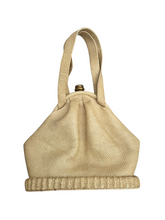Load image into Gallery viewer, 1940s Mottled Cream/Beige Unusual Box Bag
