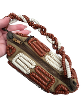 Load image into Gallery viewer, 1940s Rare Brown and White Telephone Cord Box Bag
