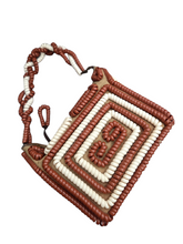 Load image into Gallery viewer, 1940s Rare Brown and White Telephone Cord Box Bag
