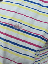 Load image into Gallery viewer, 1940s Off White Pink, Blue and Yellow Stripe Milkmaid Style Dress
