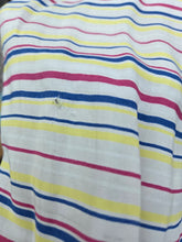 Load image into Gallery viewer, 1940s Off White Pink, Blue and Yellow Stripe Milkmaid Style Dress
