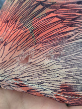 Load image into Gallery viewer, 1940s Pink, Blue and Green Mottled Hawaiian Leaf Print Dress
