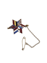 Load image into Gallery viewer, 1940s World War Two Allied Flags Star Brooch
