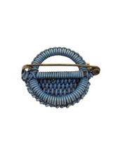 Load image into Gallery viewer, 1940s Blue Make Do and Mend Wirework Brooch
