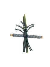 Load image into Gallery viewer, 1940s Blue Make Do and Mend Wirework Bar Brooch
