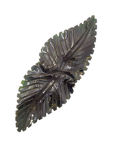 Load image into Gallery viewer, 1940s Carved Blue Moon Bakelite Brooch
