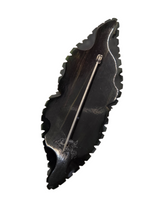 Load image into Gallery viewer, 1940s Carved Blue Moon Bakelite Brooch
