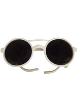 Load image into Gallery viewer, 1940s Off White Leather Side Sunglasses
