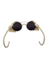 Load image into Gallery viewer, 1940s Off White Leather Side Sunglasses
