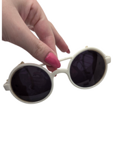 Load image into Gallery viewer, 1940s Off White Leather Side Sunglasses
