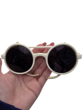 Load image into Gallery viewer, 1940s Off White Leather Side Sunglasses
