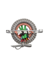 Load image into Gallery viewer, 1940s Grey and Pink Make Do and Mend Wirework Brooch
