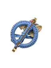 Load image into Gallery viewer, 1940s Make Do and Mend Blue Tulip Wirework Brooch
