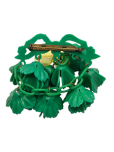 Load image into Gallery viewer, 1940s Huge Green Celluloid Dangly Leaf Brooch
