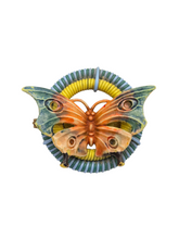 Load image into Gallery viewer, 1940s Blue Butterfly Make Do and Mend Wirework Brooch
