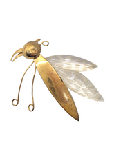 Load image into Gallery viewer, 1940s American Carved Lucite and Metal Bug Brooch
