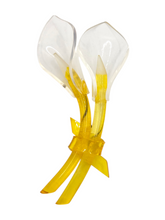 Load image into Gallery viewer, 1940s Huge Yellow Lucite Lily Brooch
