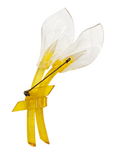 Load image into Gallery viewer, 1940s Huge Yellow Lucite Lily Brooch
