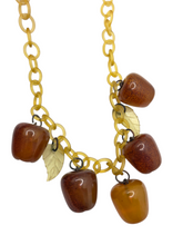 Load image into Gallery viewer, 1940s RARE Bakelite Apple Celluloid Chain Necklace
