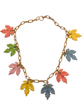 Load image into Gallery viewer, 1940s Celluloid Pastel Leaf Necklace
