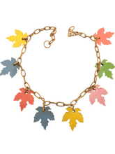 Load image into Gallery viewer, 1940s Celluloid Pastel Leaf Necklace
