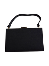 Load image into Gallery viewer, 1940s Small Black Grosgrain Box Bag
