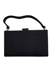 Load image into Gallery viewer, 1940s Small Black Grosgrain Box Bag
