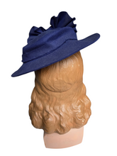 Load image into Gallery viewer, 1940s Bright Colbalt Blue Felt Hat
