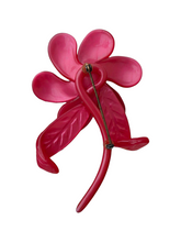 Load image into Gallery viewer, 1940s Pink Coro Nylon 3D Flower Brooch
