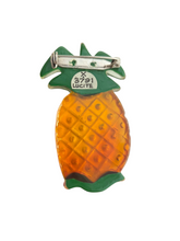 Load image into Gallery viewer, 1950s? Painted Lucite Pineapple Brooch
