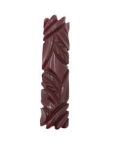 Load image into Gallery viewer, 1940s Chunky Brown Carved Bakelite Bar Brooch
