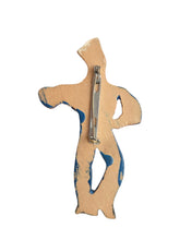 Load image into Gallery viewer, 1940s World War Two Carved Wood Sailor With Accordian Brooch

