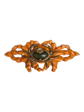 Load image into Gallery viewer, 1940s RARE Carved Bakelite and Metal Crab Brooch
