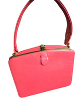 Load image into Gallery viewer, Early 1950s Coral Red Leather Bag
